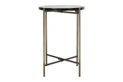 Living|Side Tables^Nkuku Aluva Glass Side Table - Clear & Antique Brass