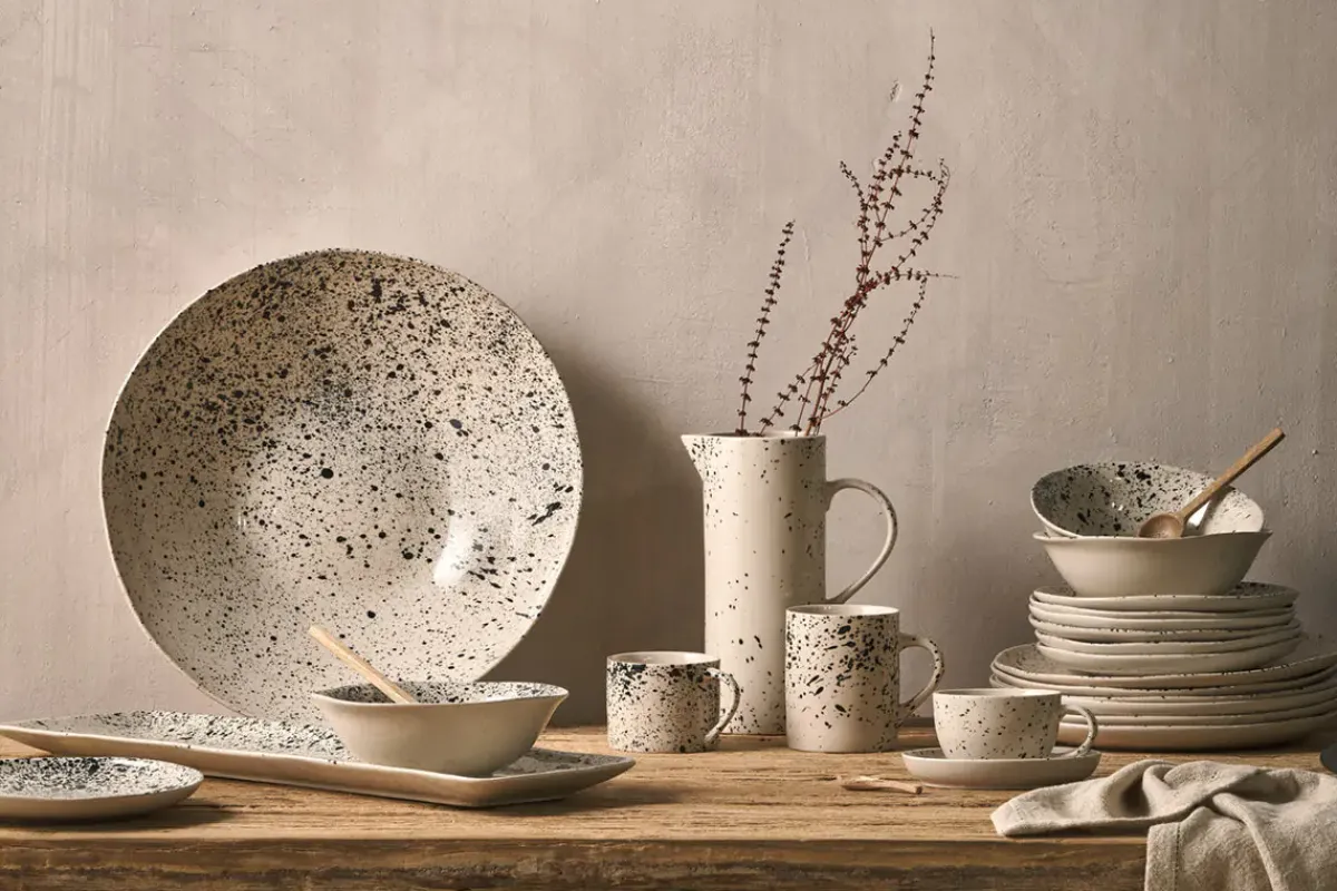 Breakfast Accessories|Teapots & Teacups^Nkuku Ama Cup & Saucer - Splatter