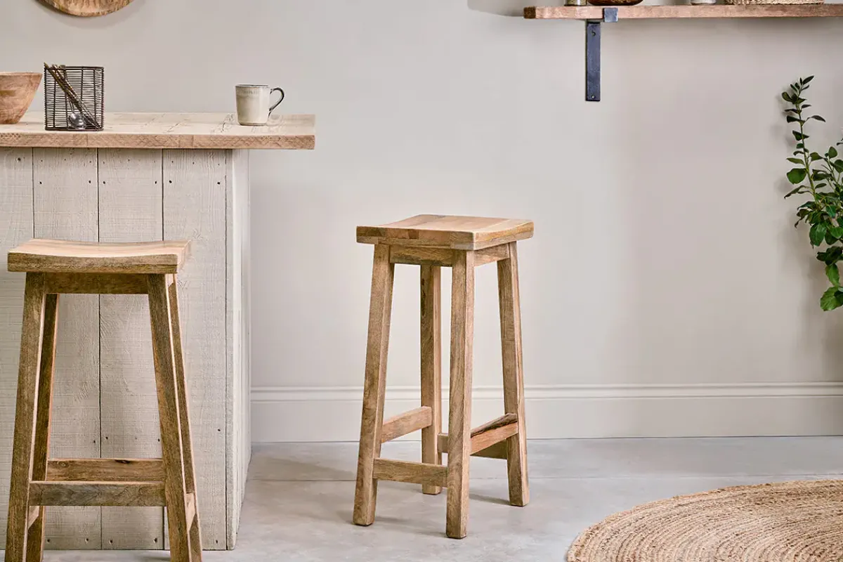 Kitchen & Dining|Bar Stools & Bar Chairs^Nkuku Ambi Wooden Stool - Tall