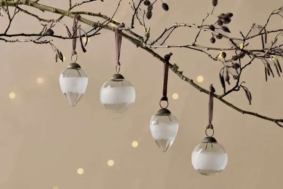 Baubles & Tree Decorations|Shades Of Nature^Nkuku Anara Etched Bauble - (Set of 4)