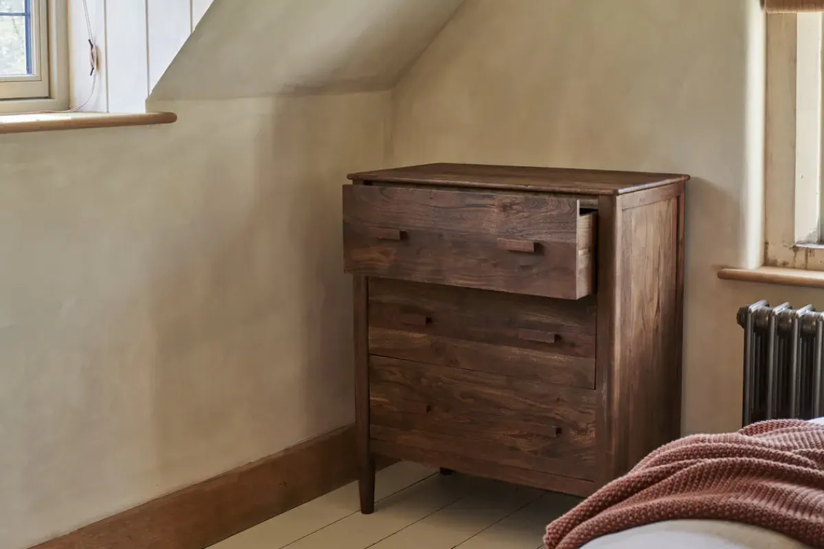Bedroom^Nkuku Anbu Acacia Chest of Drawers - Washed Walnut