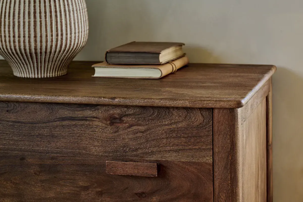 Bedroom^Nkuku Anbu Acacia Chest of Drawers - Washed Walnut