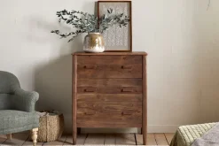 Bedroom^Nkuku Anbu Acacia Chest of Drawers - Washed Walnut