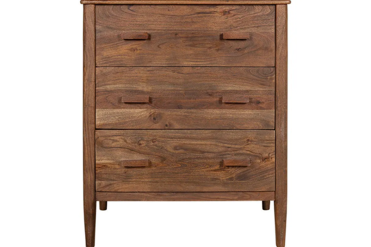 Bedroom^Nkuku Anbu Acacia Chest of Drawers - Washed Walnut