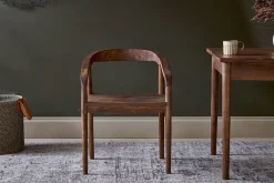 Kitchen & Dining|Dining Chairs & Benches^Nkuku Anbu Acacia Dining Chair - Washed Walnut