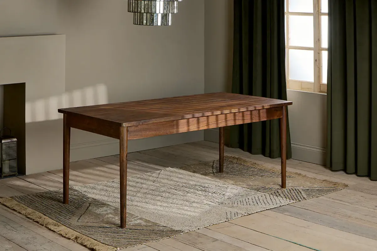 Kitchen & Dining|Dining Tables^Nkuku Anbu Acacia Dining Table - Washed Walnut