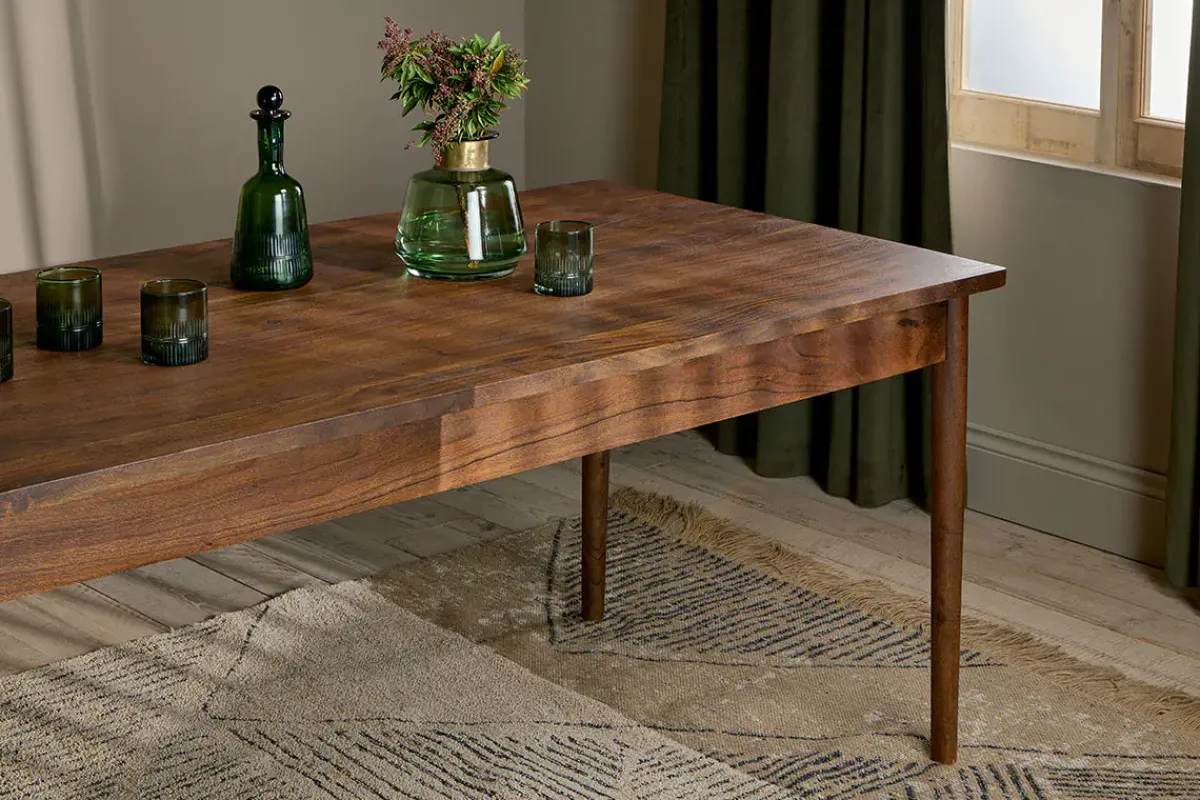 Kitchen & Dining|Dining Tables^Nkuku Anbu Acacia Dining Table - Washed Walnut