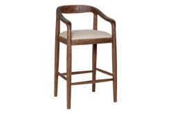 Kitchen & Dining|Bar Stools & Bar Chairs^Nkuku Anbu Acacia Upholstered Counter Chair - Washed Walnut