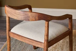 Kitchen & Dining|Dining Chairs & Benches^Nkuku Anbu Acacia Upholstered Dining Chair - Washed Walnut