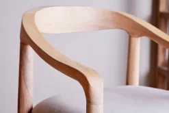 Kitchen & Dining|Bar Stools & Bar Chairs^Nkuku Anbu Mango Wood Upholstered Counter Chair - Natural