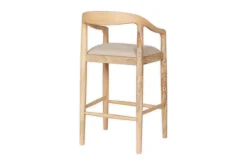 Kitchen & Dining|Bar Stools & Bar Chairs^Nkuku Anbu Mango Wood Upholstered Counter Chair - Natural