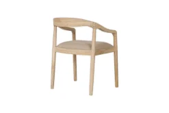 Kitchen & Dining|Dining Chairs & Benches^Nkuku Anbu Mango Wood Upholstered Dining Chair - Natural