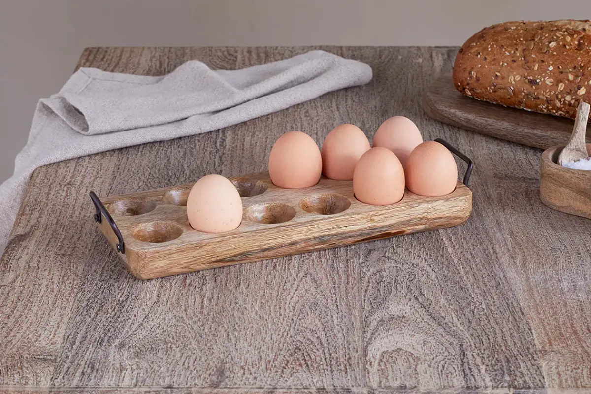 Pantry|Breakfast Accessories^Nkuku Anda Mango Wood Egg Holder - Natural
