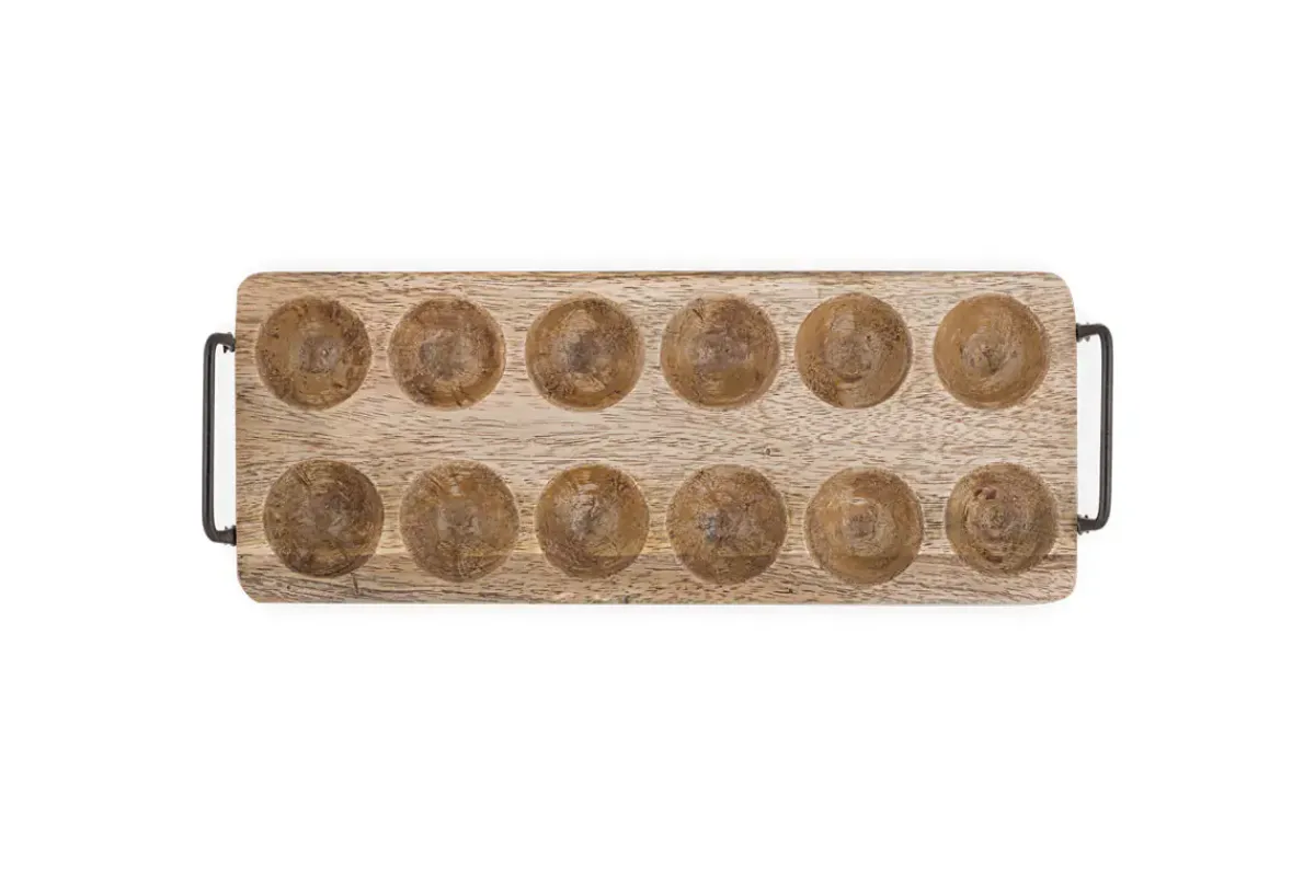 Pantry|Breakfast Accessories^Nkuku Anda Mango Wood Egg Holder - Natural