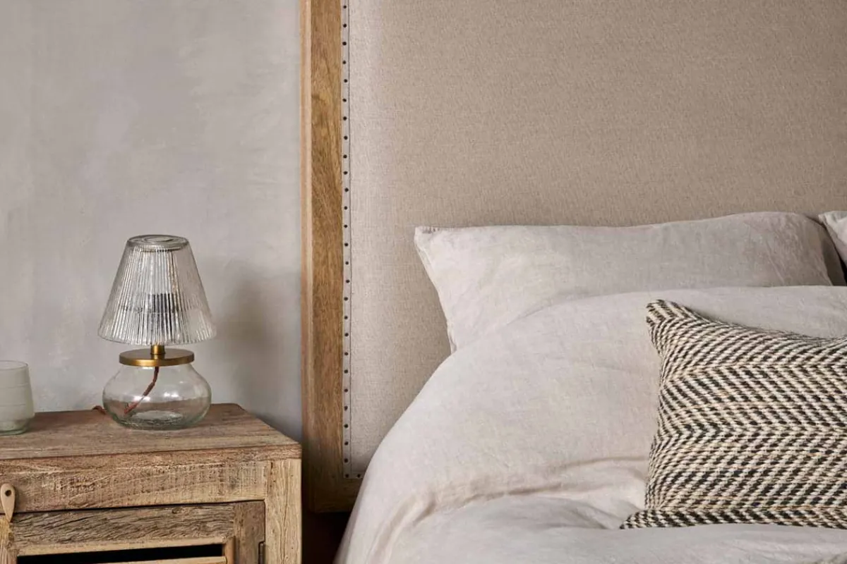 Bedroom^Nkuku Anesha Upholstered Linen Headboard - Natural