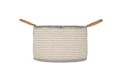 Baskets|Bedroom^Nkuku Anjuli Jute & Cotton Basket - Off White & Black