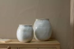 Decorative Home Accessories|Vases^Nkuku Anjuna Reactive Glaze Ceramic Vase - Off White