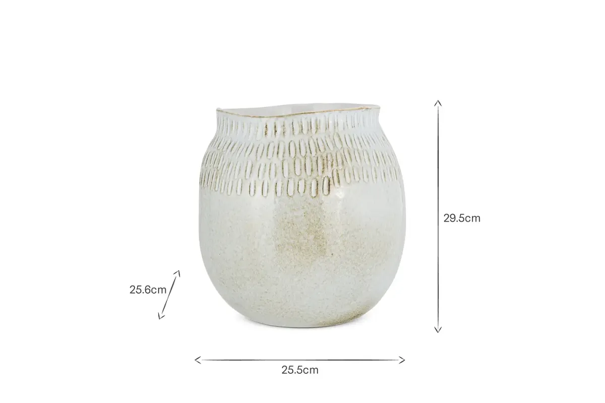 Decorative Home Accessories|Vases^Nkuku Anjuna Reactive Glaze Ceramic Vase - Off White