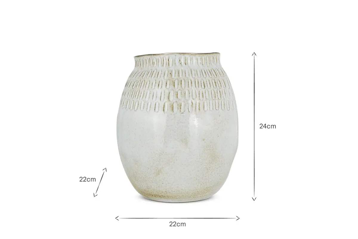 Decorative Home Accessories|Vases^Nkuku Anjuna Reactive Glaze Ceramic Vase - Off White