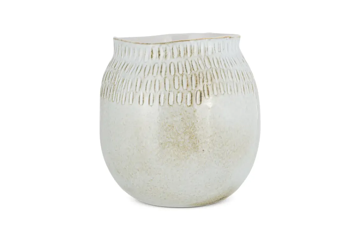 Decorative Home Accessories|Vases^Nkuku Anjuna Reactive Glaze Ceramic Vase - Off White