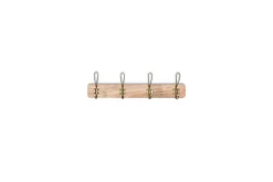 Hooks & Rails|Hooks & Rails^Nkuku Ankita Mango Wood & Iron Hooks - Natural & Antique Brass - Small