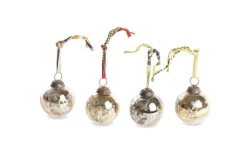 Baubles & Tree Decorations|Bright Christmas^Nkuku Antique Gold Baubles (Set of 4)