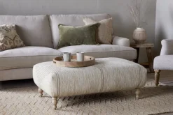 Footstools & Poufs^Nkuku Aranya Upholstered Ottoman - Natural