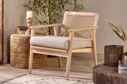 Living|Occasional Chairs^Nkuku Atri Mango Wood & Cane Occasional Chair