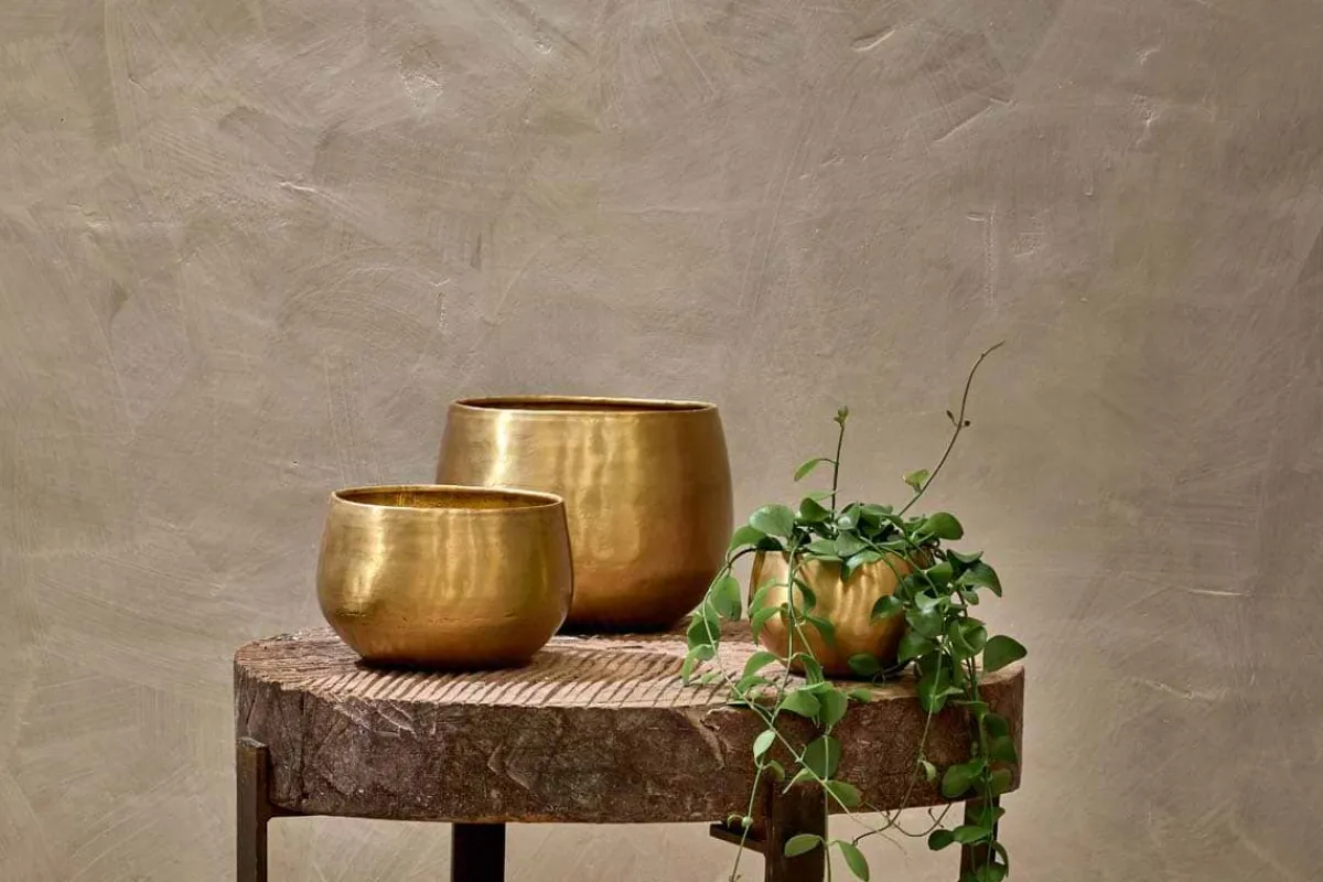 Indoor Planters^Nkuku Atsu Brass Planter