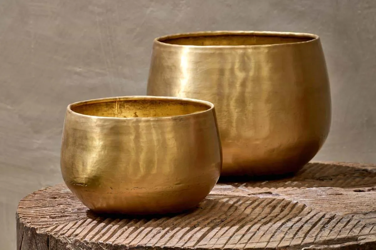 Indoor Planters^Nkuku Atsu Brass Planter