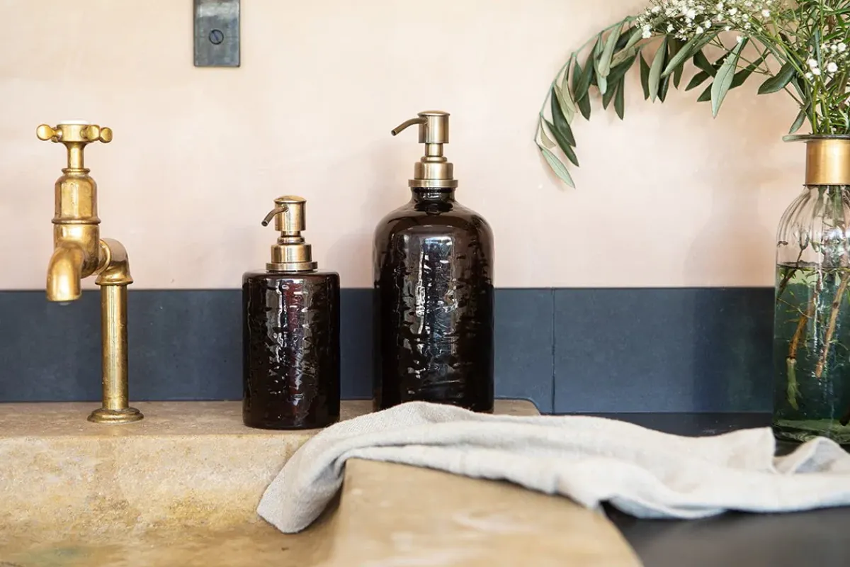Bathroom Accessories^Nkuku Avamali 1 Litre Recycled Glass Refill Bottle - Plain