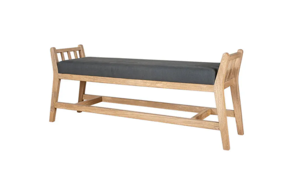 Hallway & Bootroom|Storage & Shelving^Nkuku Avanthi Upholstered Sleigh Bench - Charcoal