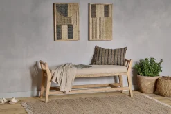 Hallway & Bootroom|Bedroom^Nkuku Avanthi Upholstered Sleigh Bench - Natural