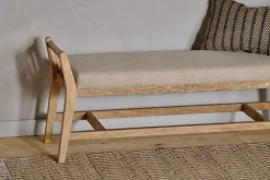 Hallway & Bootroom|Bedroom^Nkuku Avanthi Upholstered Sleigh Bench - Natural