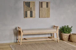 Hallway & Bootroom|Bedroom^Nkuku Avanthi Upholstered Sleigh Bench - Natural