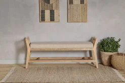 Hallway & Bootroom|Bedroom^Nkuku Avanthi Upholstered Sleigh Bench - Natural