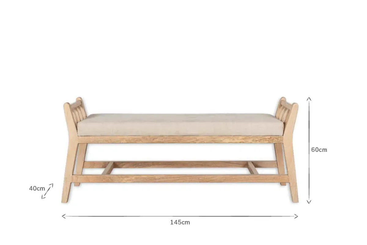 Hallway & Bootroom|Bedroom^Nkuku Avanthi Upholstered Sleigh Bench - Natural