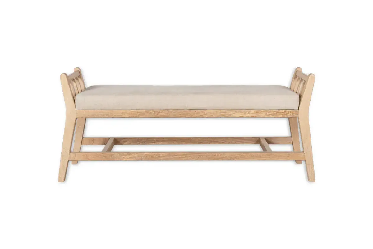 Hallway & Bootroom|Bedroom^Nkuku Avanthi Upholstered Sleigh Bench - Natural