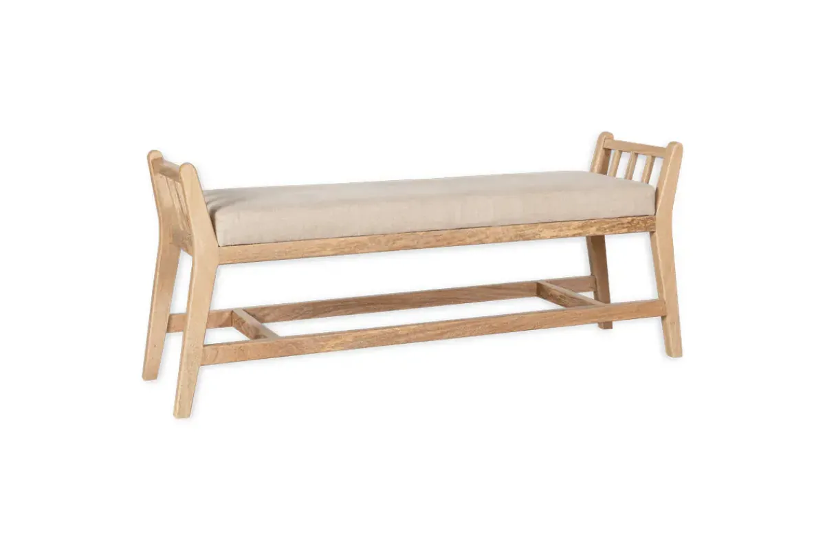 Hallway & Bootroom|Bedroom^Nkuku Avanthi Upholstered Sleigh Bench - Natural