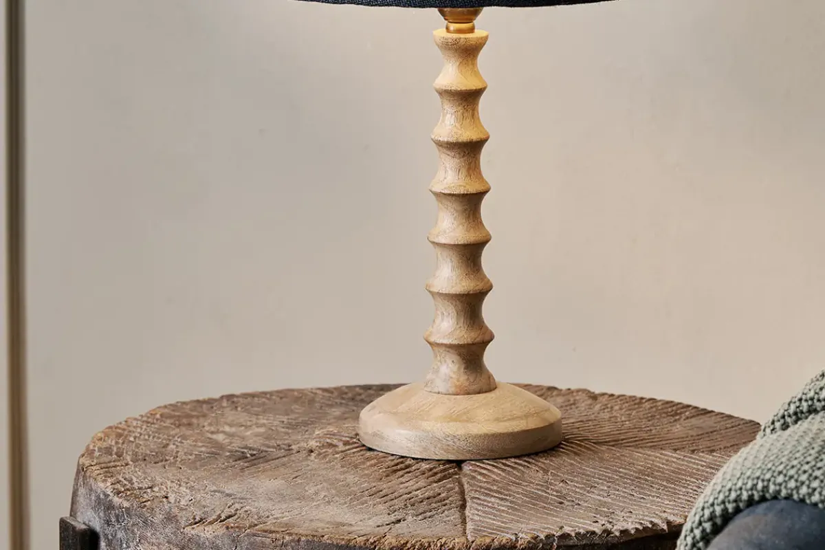 Bedside Lamps|Table Lamps^Nkuku Avisa Mango Wood Bedside Table Lamp