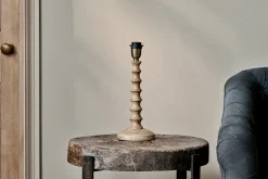 Bedside Lamps|Table Lamps^Nkuku Avisa Mango Wood Bedside Table Lamp