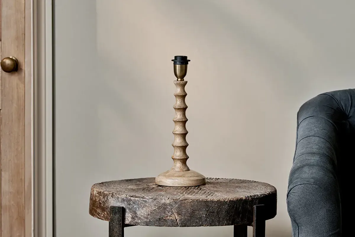Bedside Lamps|Table Lamps^Nkuku Avisa Mango Wood Bedside Table Lamp