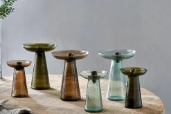 Decorative Home Accessories|Candlesticks^Nkuku Avyn Recycled Glass Candle Holder - Sage Green