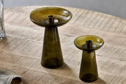 Decorative Home Accessories|Candlesticks^Nkuku Avyn Recycled Glass Candle Holder - Forest Green