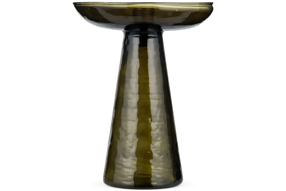 Decorative Home Accessories|Candlesticks^Nkuku Avyn Recycled Glass Candle Holder - Forest Green