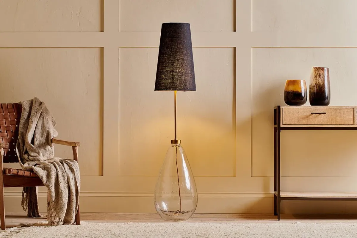 Floor Lamps^Nkuku Baba Recycled Glass Floor Lamp - Clear