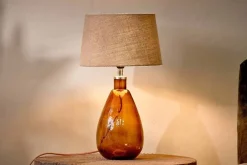 Table Lamps|Bedroom^Nkuku Baba Recycled Glass Lamp - - Small Tall Burnt Amber