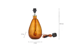Table Lamps|Bedroom^Nkuku Baba Recycled Glass Lamp - - Small Tall Burnt Amber