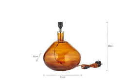Table Lamps^Nkuku Baba Recycled Glass Lamp - - Large Wide Burnt Amber