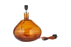 Table Lamps^Nkuku Baba Recycled Glass Lamp - - Large Wide Burnt Amber